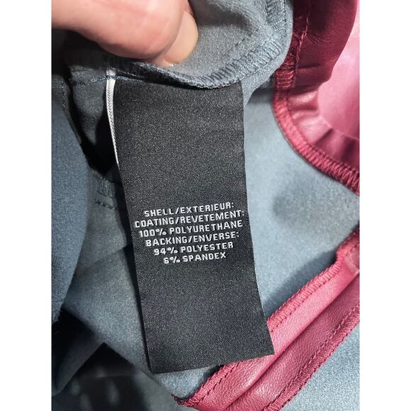 NWT 7 For All Mankind Women Wine Faux Leather Sleeveless Shell  Top Medium - Picture 3 of 8